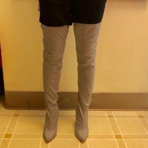 Misguided Grey Thigh High Boots